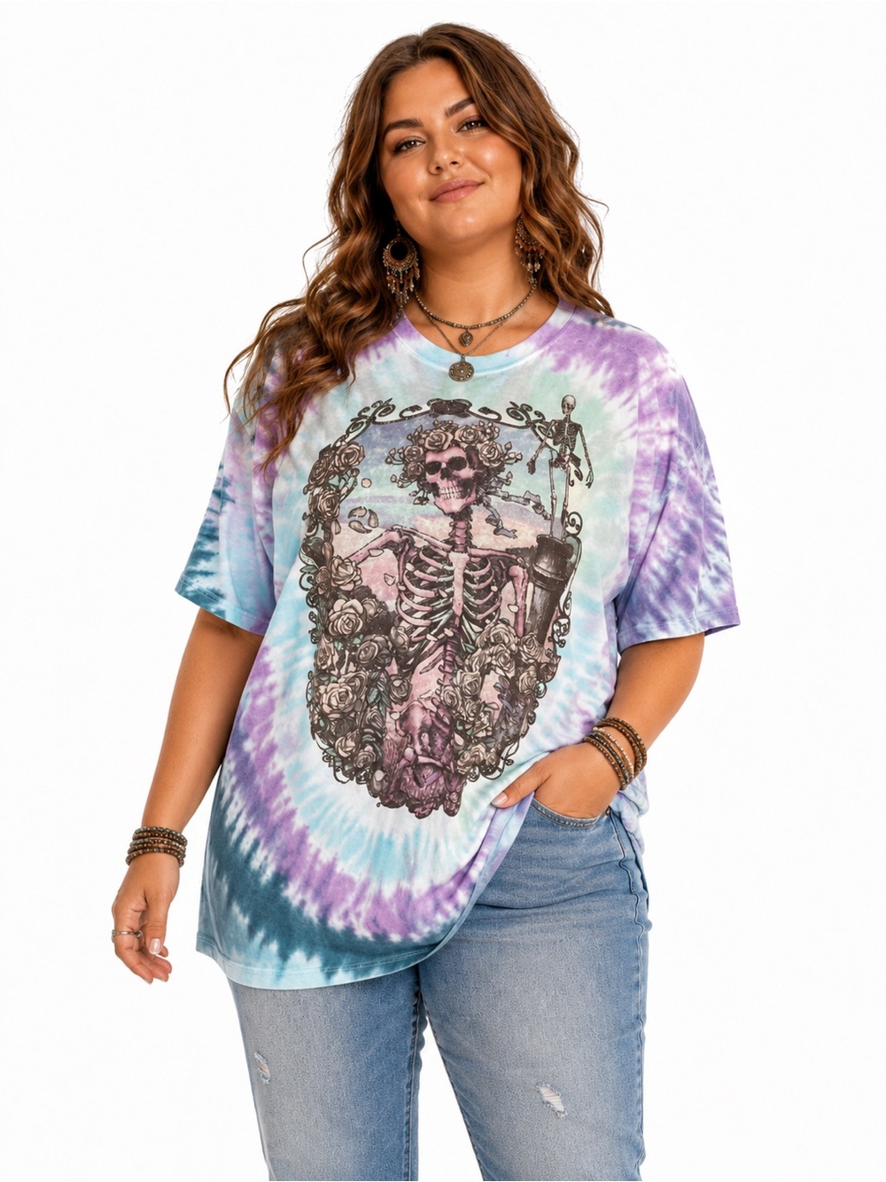 Liquid Blue Grateful Dead Bertha Tie Dye Graphic T Shirt XXL Deadhead Band Tee